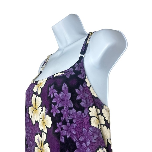Hilo Hattie Hawaiian Dress Womens 18 Purple Hibiscus Floral Maxi Sundress Vtg - Picture 3 of 10